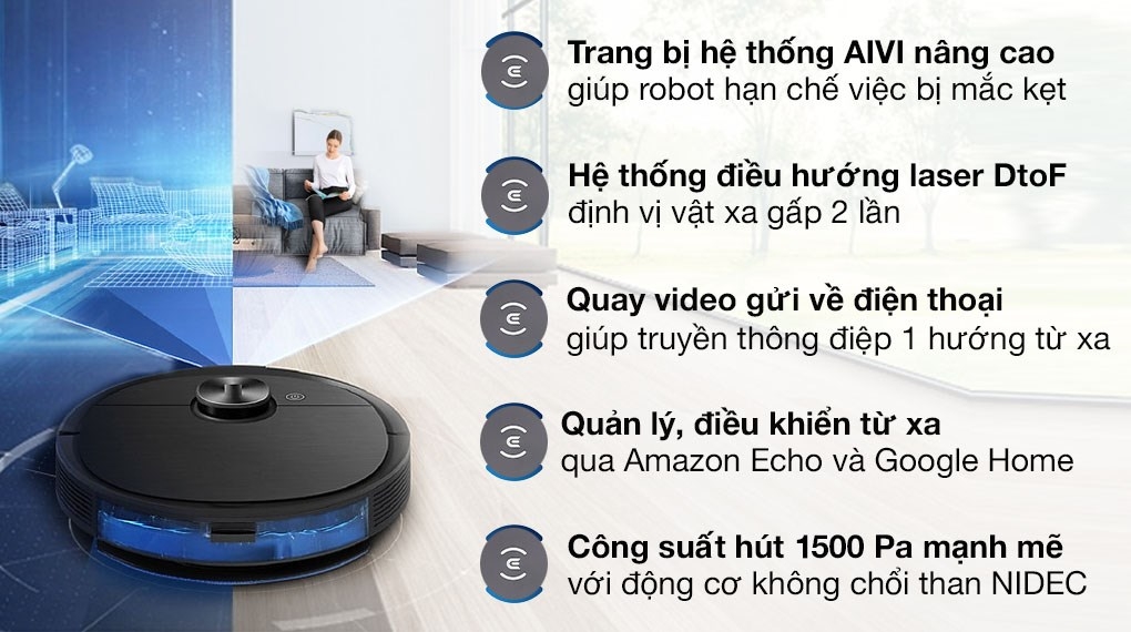 Robot hút bụi lau nhà Ecovacs Deebot T8