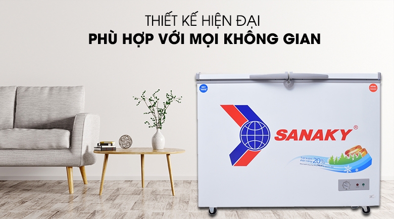 Tủ đông Sanaky 2 Ngăn Đông Mát 280 lít VH-4099W1
