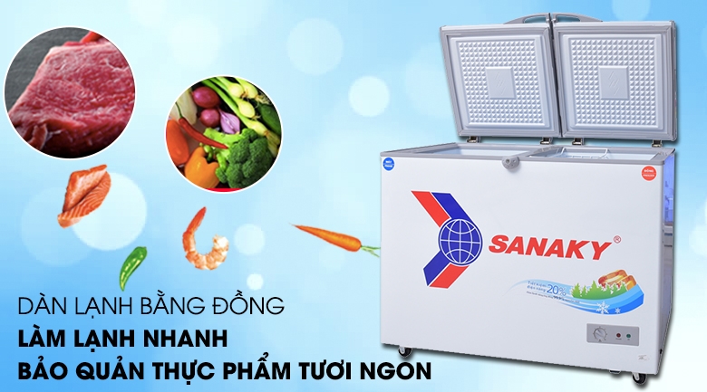 Tủ đông Sanaky 2 Ngăn Đông Mát 365 lít VH-5699W1