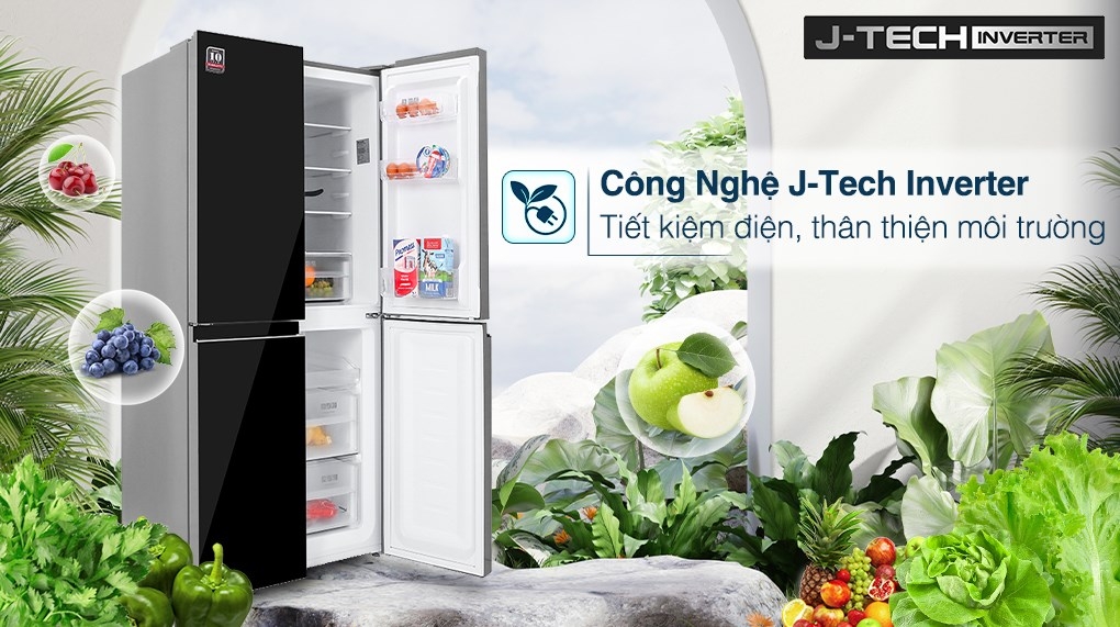 Tủ lạnh Sharp Inverter 401 lít Multi Door SJFXP 480VGBK