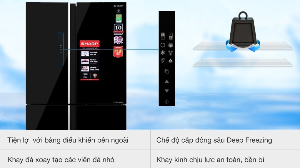 Tủ lạnh Sharp Inverter 525 lít Multi Door SJFXP 600VGBK