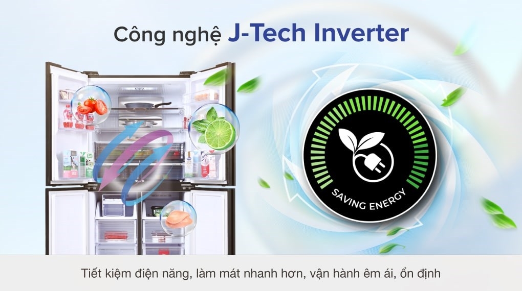 Tủ lạnh Sharp Inverter 525 lít Multi Door SJFXP 600VGBK