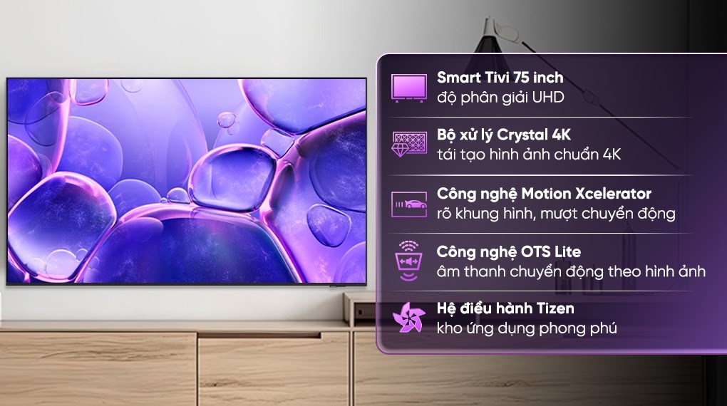 Smart Tivi Crystal UHD Samsung 4K 75 inch UA75U8500F