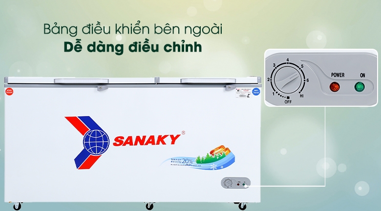 Tủ đông Sanaky 2 Ngăn Đông Mát 485 lít VH-6699W1