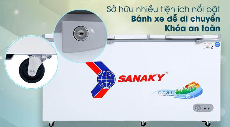 Tủ đông Sanaky 2 Ngăn Đông Mát 485 lít VH-6699W1