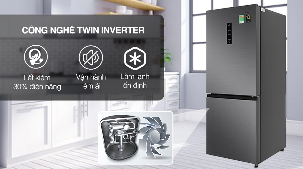 Tủ lạnh Aqua Inverter 260 Lít AQR B306MA (HB)