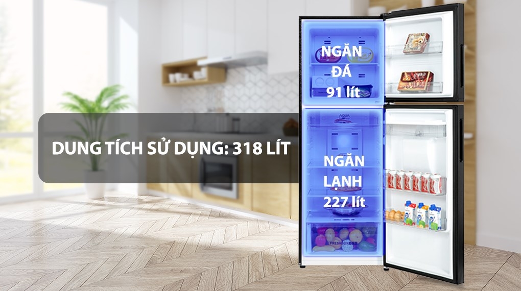 Tủ lạnh Aqua Inverter 318 lít AQR T369FA (WBS)