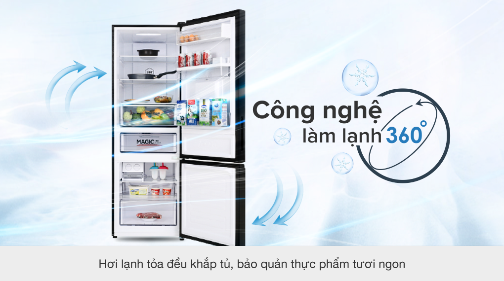 Tủ lạnh Aqua Inverter 320 lít AQR B379MA (WGB)