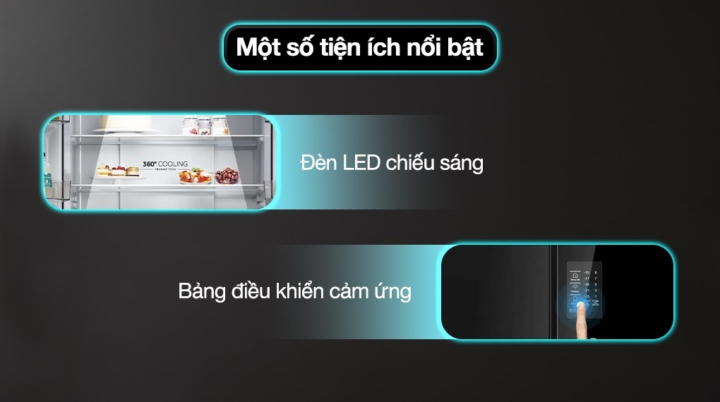 Tủ lạnh Aqua Inverter 469 lít Multi Door AQR M536XA(GB)