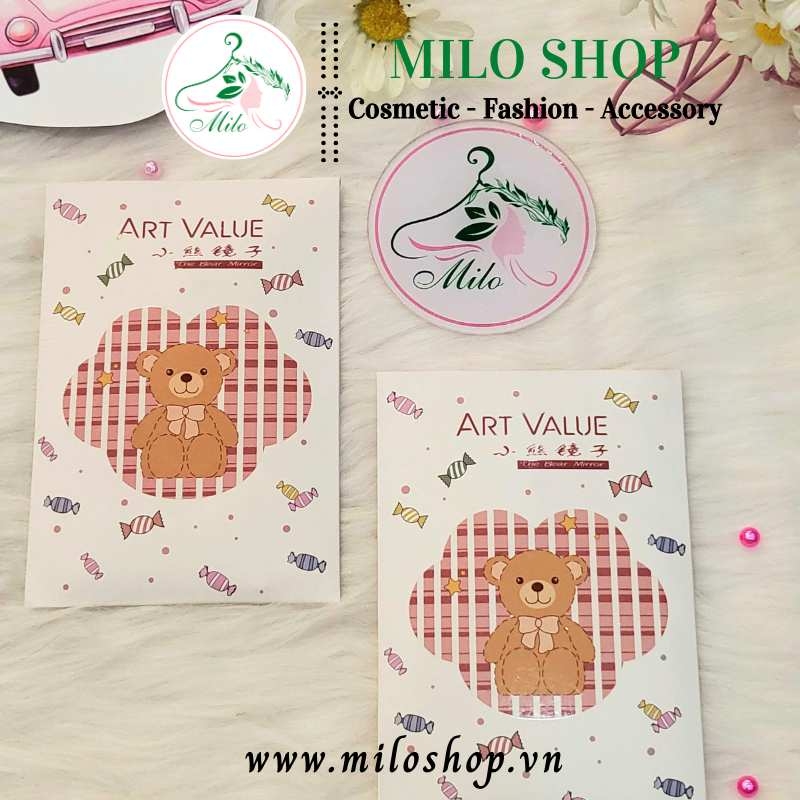Gương mini Art Value hình gấu Bear màu trắng cute