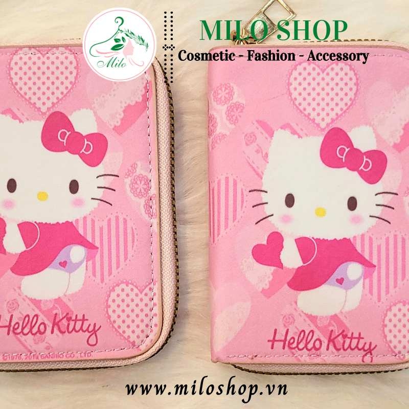 Ví ngắn cầm tay họa tiết Hello Kitty