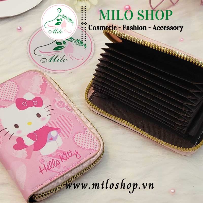 Ví ngắn cầm tay họa tiết Hello Kitty