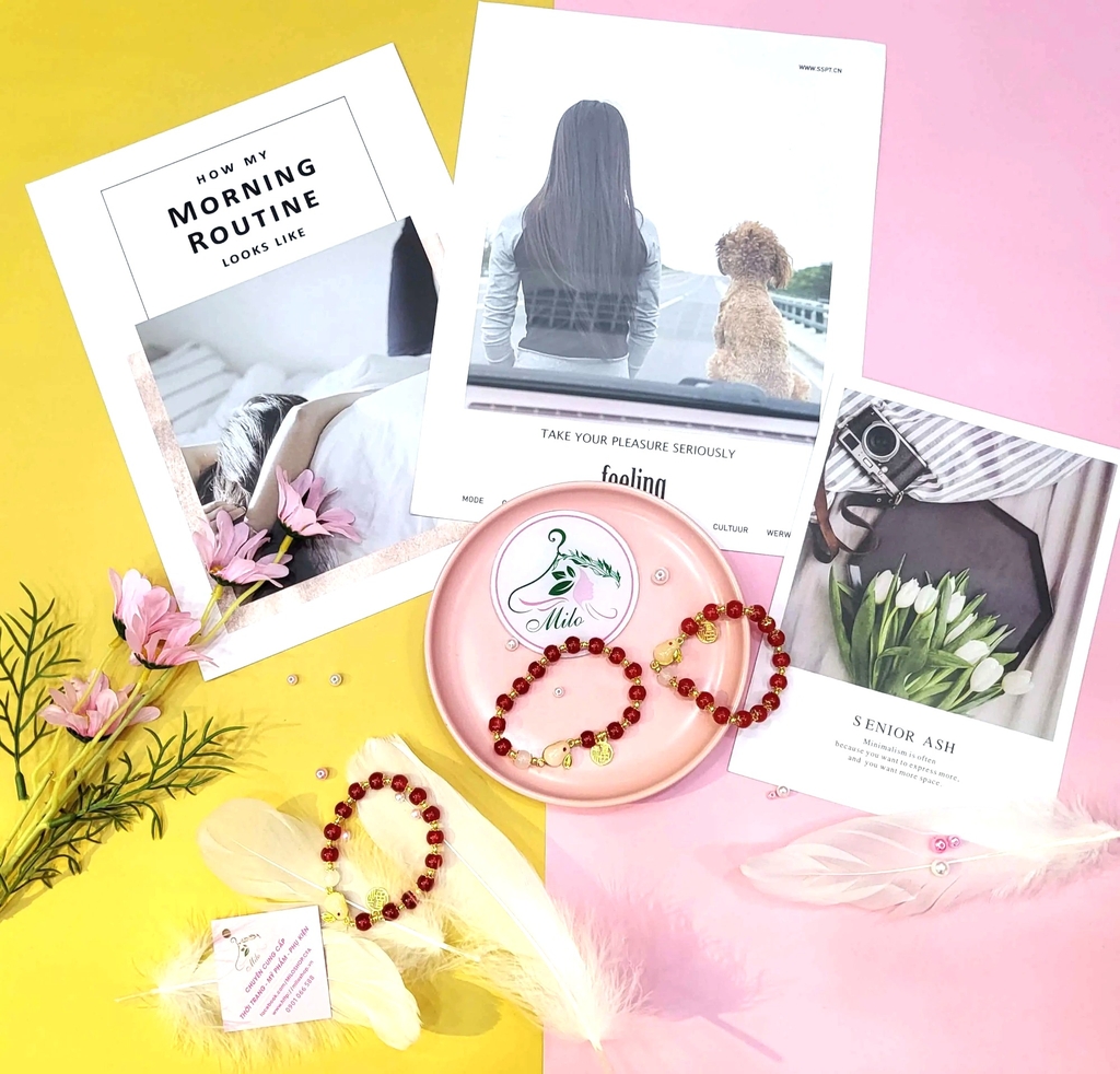 Lắc tay phong thủy hạt ngọc đỏ mix thỏ ngọc
