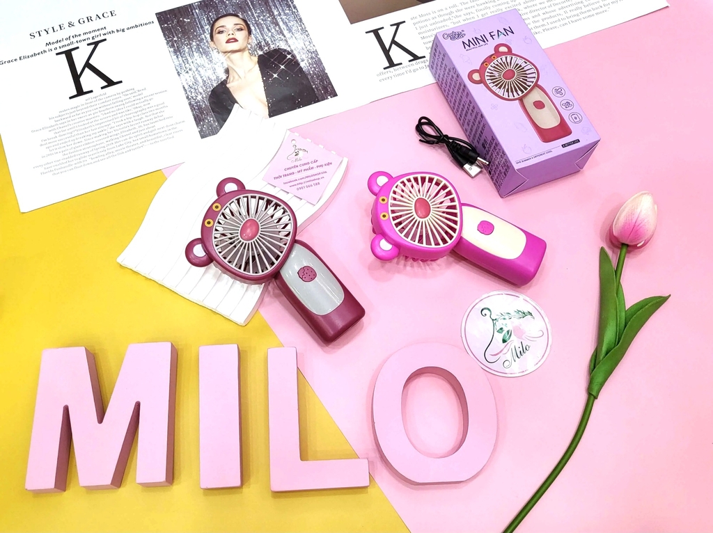 Quạt cầm tay gấu dâu Lotso Cooler Star - Mini Fan