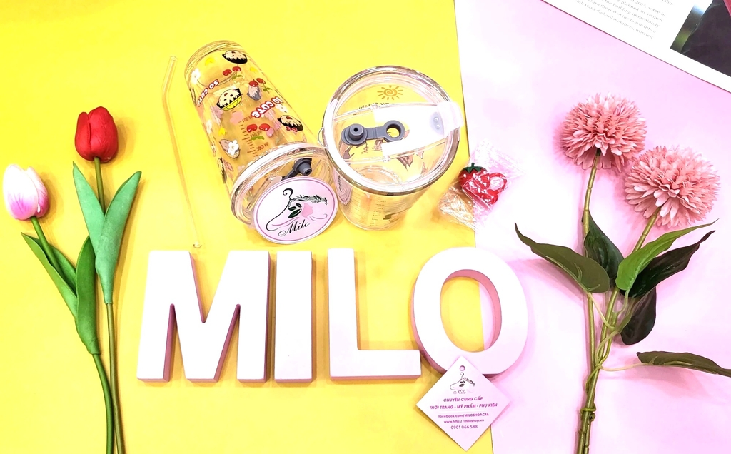 Ly thủy tinh hình bé gái chữ so cute 450ml (ly có chia vạch)