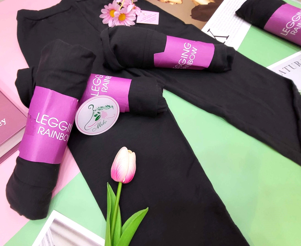 Quần legging dài cuộn tím Legging Rainbow