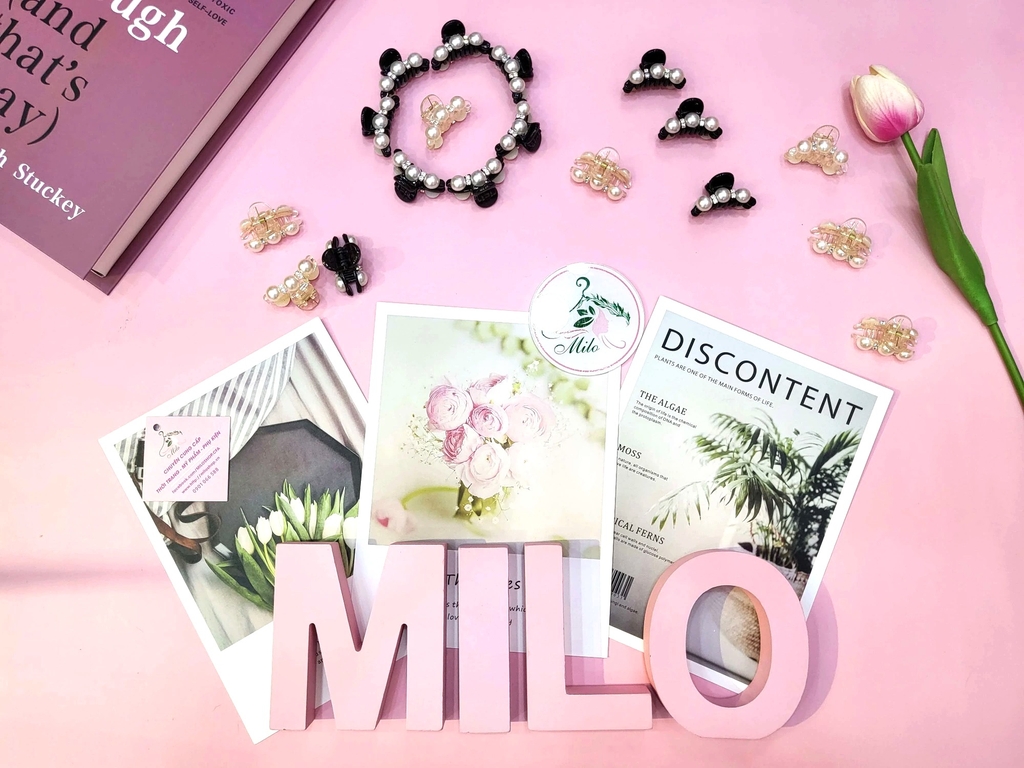 Kẹp cua mini ngọc trai đính đá