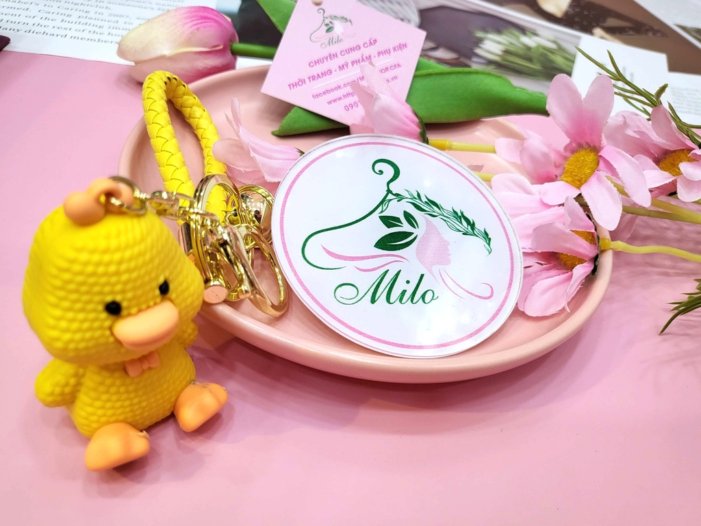 Móc khóa hình thú cute kiểu đan len (khủng long, heo, thỏ, vịt)