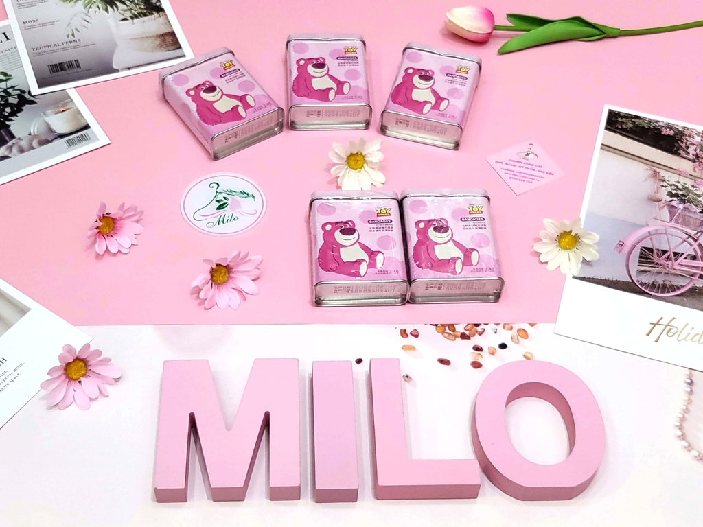 Băng cá nhân gấu dâu Lotso (hộp 40 miếng)