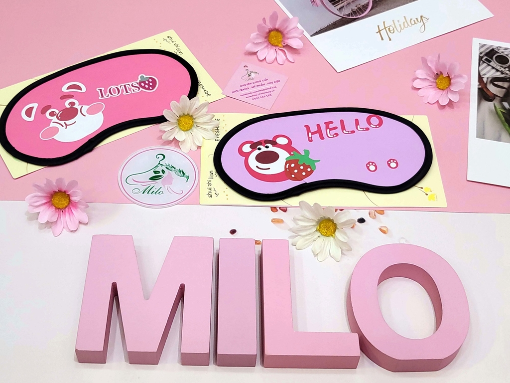 Bịt mắt ngủ dạng khô gấu dâu Lotso - Shui zhi lian