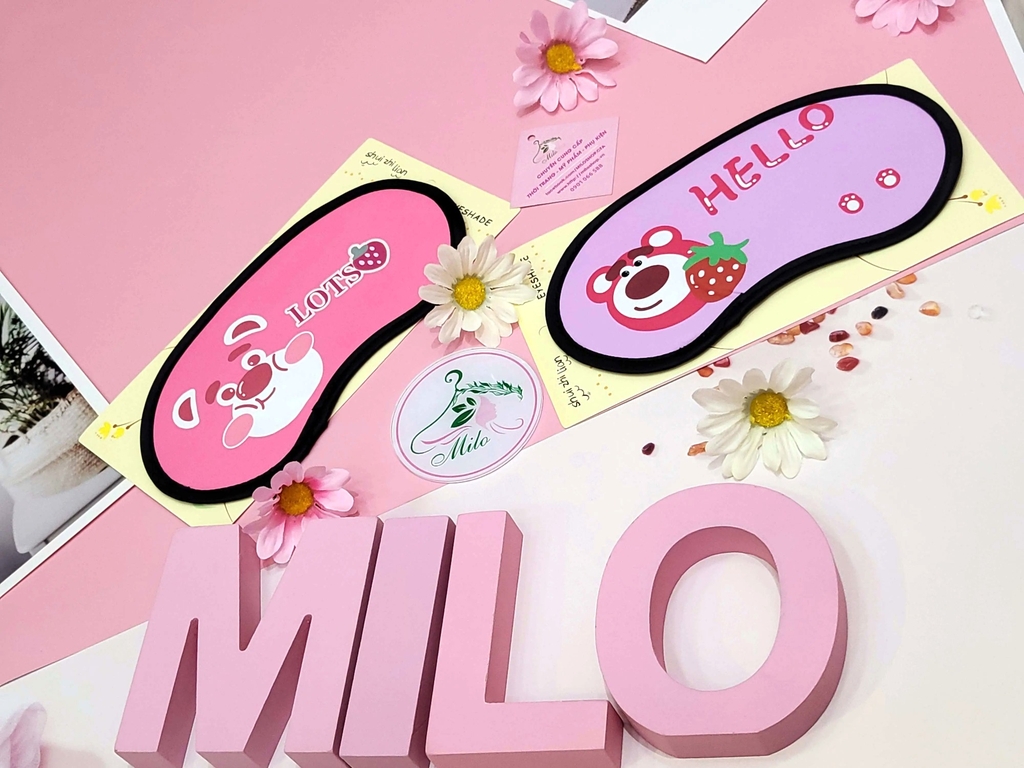 Bịt mắt ngủ dạng khô gấu dâu Lotso - Shui zhi lian