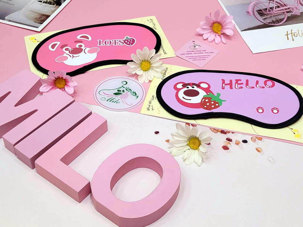 Bịt mắt ngủ dạng khô gấu dâu Lotso - Shui zhi lian