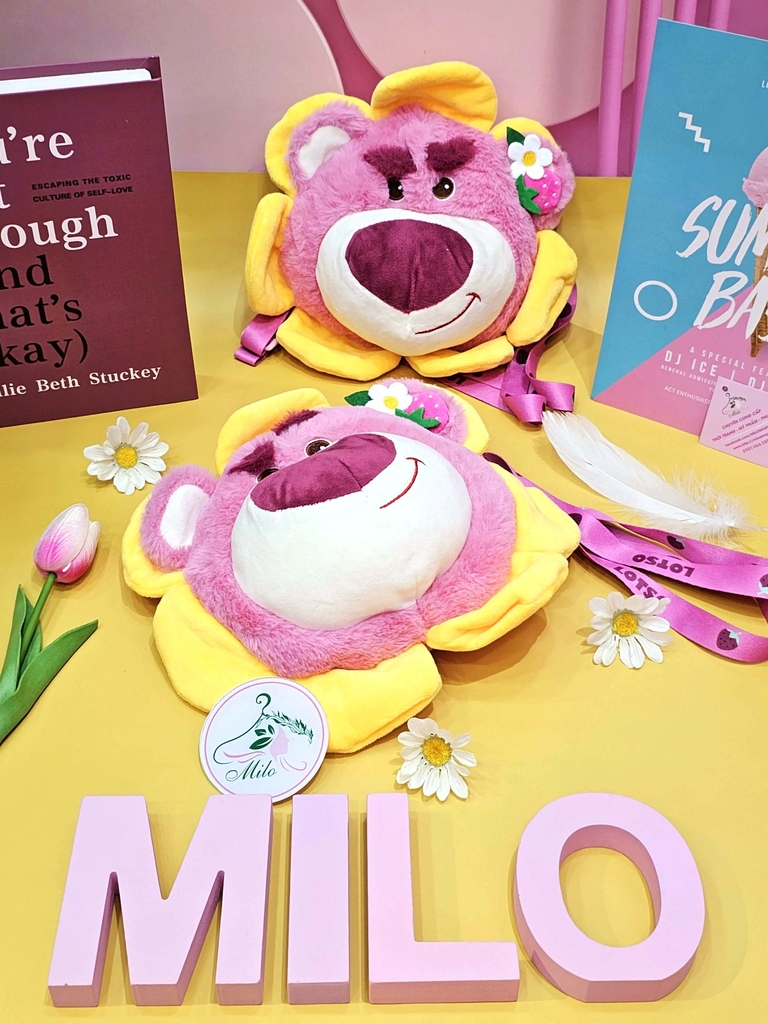 Túi xách đeo chéo gấu dâu Lotso bông hoa hướng dương