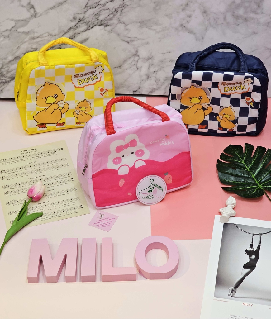Túi đựng giữ nhiệt chống nước đựng cơm họa tiết hoạt hình cute