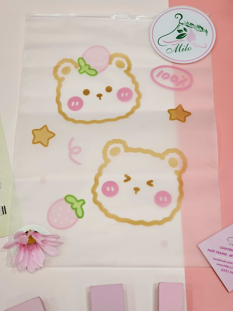 Túi zip hoạt hình size vừa (20cm x 28cm)