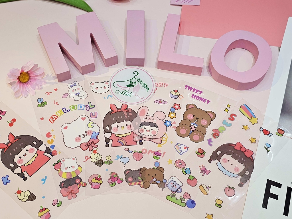Sticker hoạt hình cute (miếng trong)