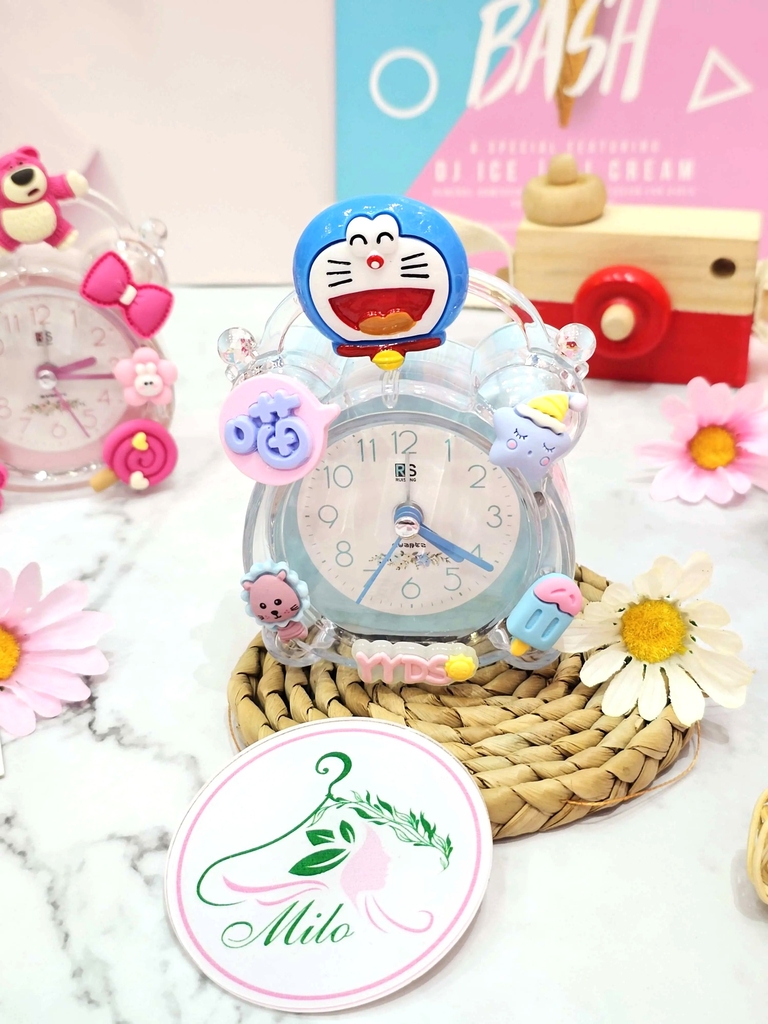 Đồng hồ gấu dâu Lotso - Crystal Alarm Clock (kèm sticker)
