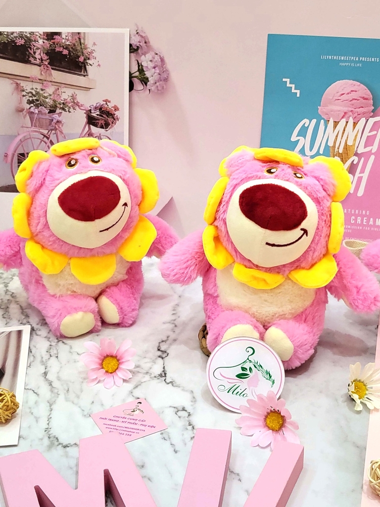 Gấu bông Lotso bông hoa size 20cm