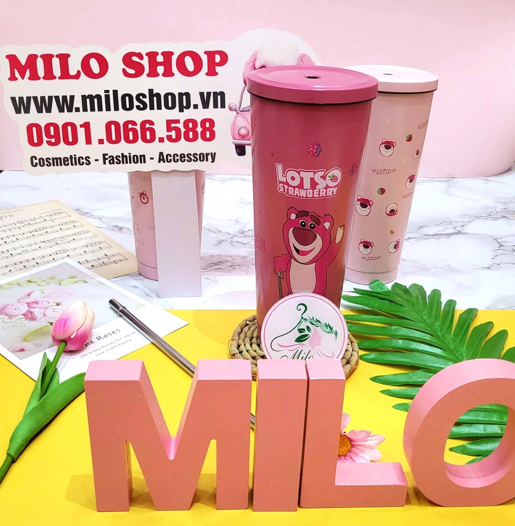 Ly giữ nhiệt gấu dâu Lotso 750ml (Thái Lan) - mẫu mới