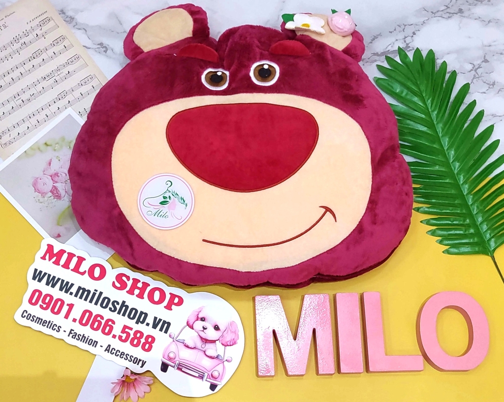 Gối mền 2 in 1 gấu dâu Lotso