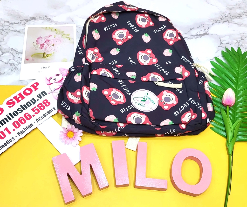 Balo Quảng Châu hình gấu dâu Lotso (size to)