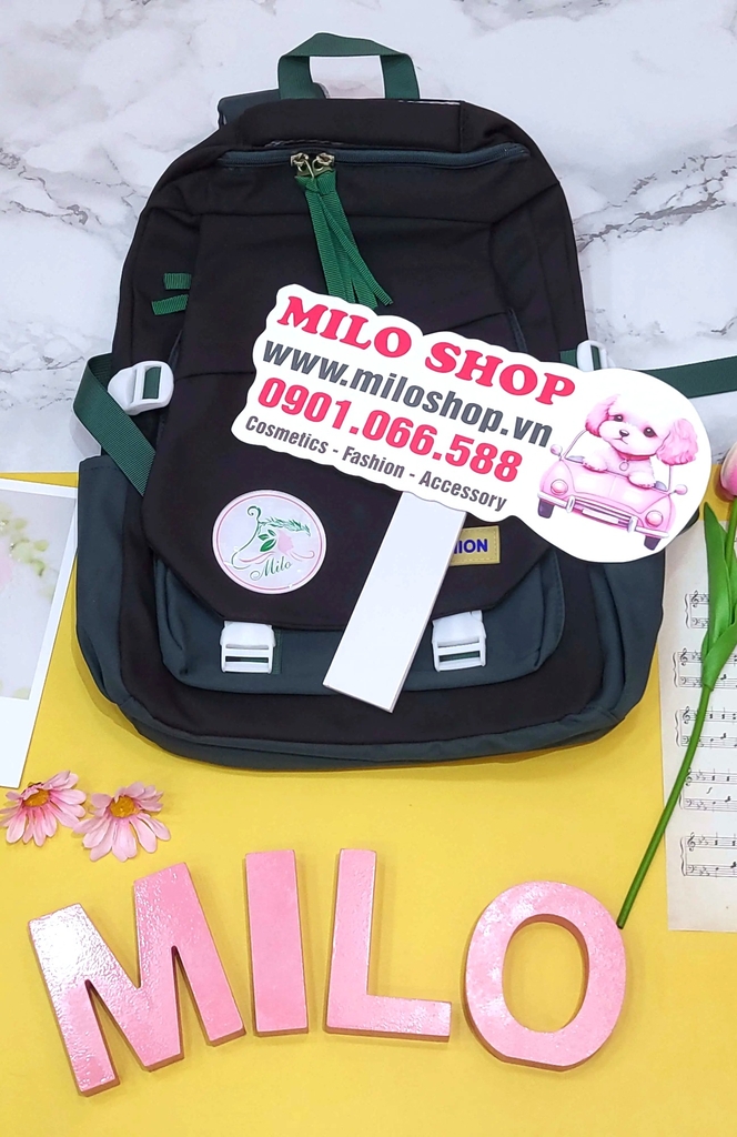 Balo Quảng Châu họa tiết chữ Fashion