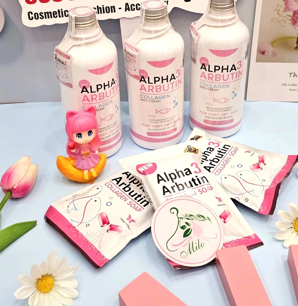 Xà phòng tắm trắng Alpha Arbutin 3plus+ Collagen (Thái Lan)