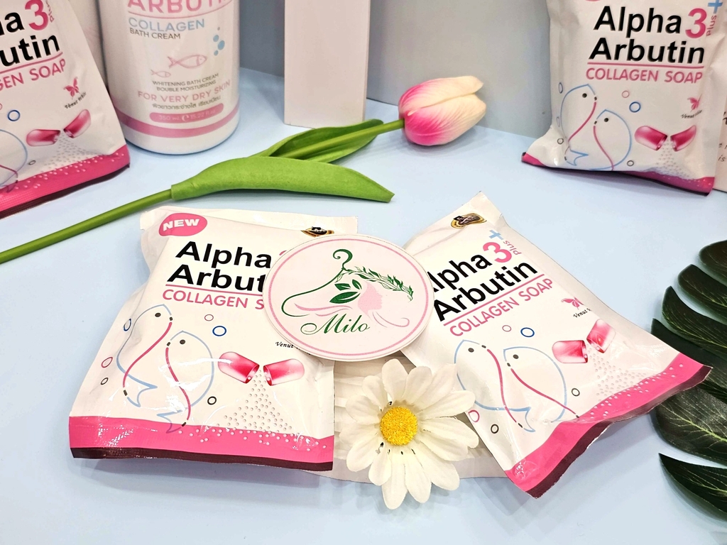 Xà phòng tắm trắng Alpha Arbutin 3plus+ Collagen (Thái Lan)
