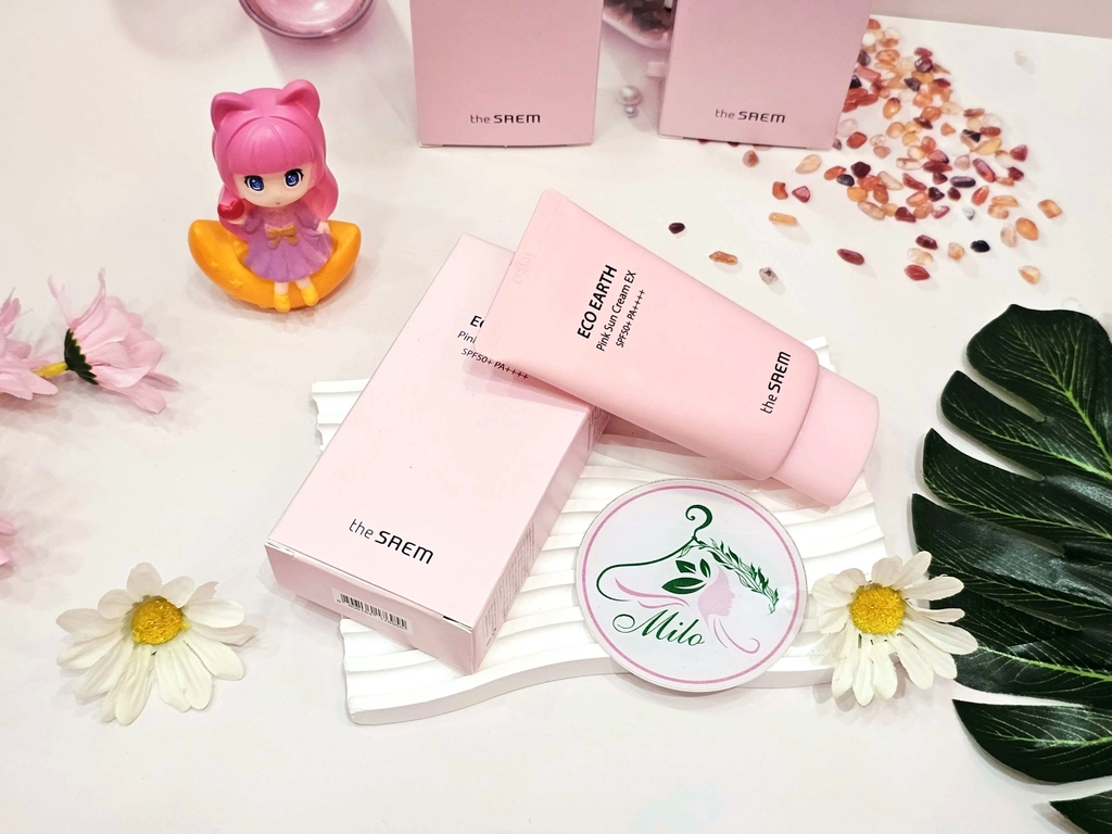 Kem chống nắng The Saem Eco Earth Pink Sun Cream SPF 50+PA++++ 50g