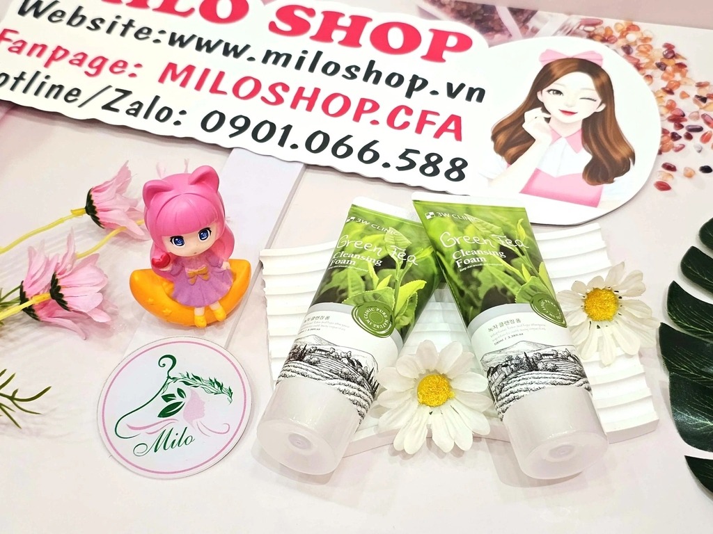 Sữa rửa mặt 3W Clinic Foam Cleansing - Green Tea 100ml