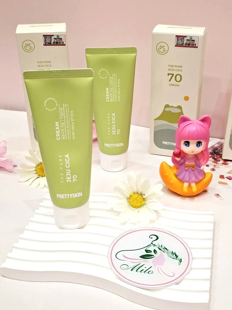 Kem dưỡng rau má Pretty Skin The Pure Jeju Cica 70 Cream - 50ml