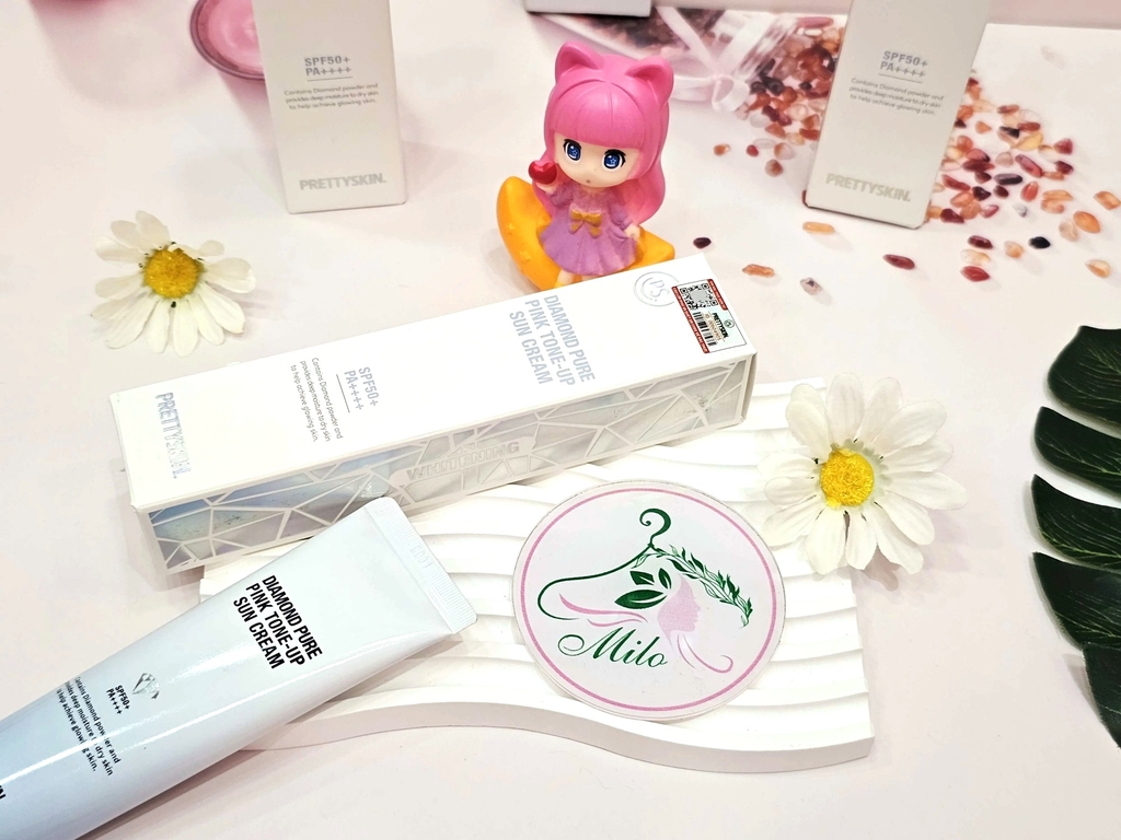 Kem chống nắng Pretty Skin Diamond Pure Pink Tone Up Sun Cream 50ml - SPF50+PA++++
