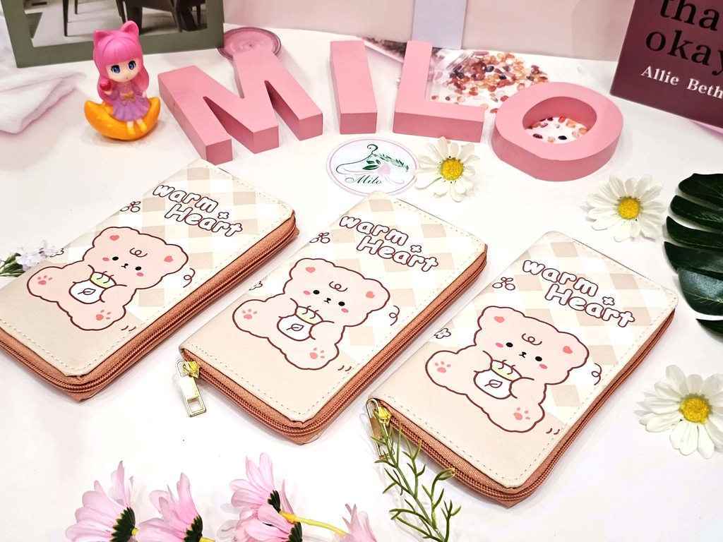 Ví dài cầm tay hoạt hình cute nhiều màu