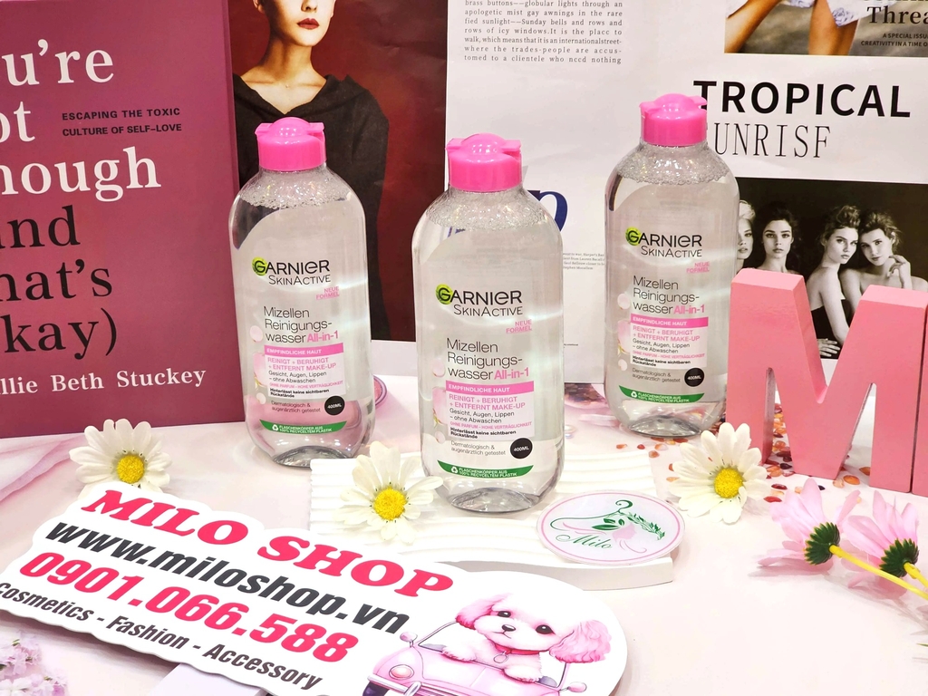 Nước tẩy trang Garnier - 400ml (màu hồng)