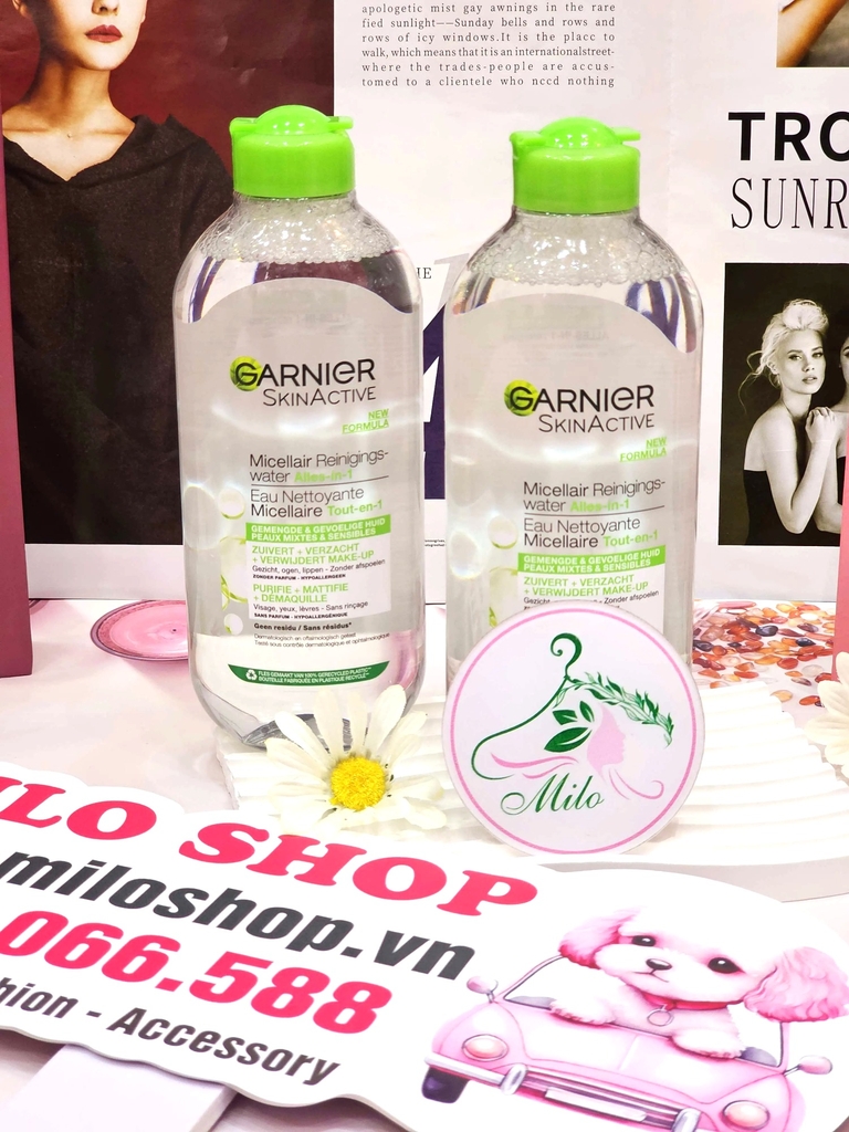 Nước tẩy trang Garnier - 400ml (màu xanh lá)