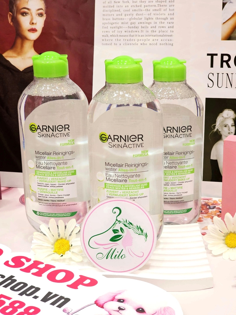 Nước tẩy trang Garnier - 400ml (màu xanh lá)