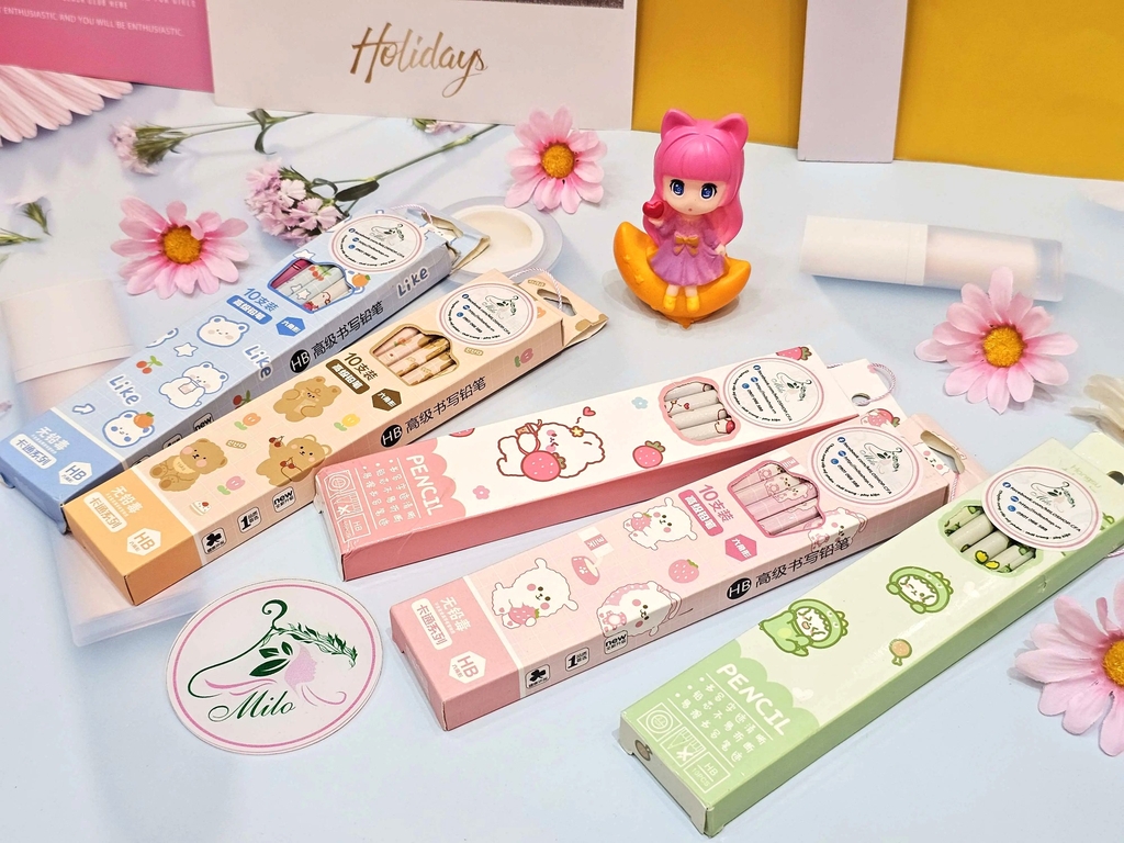 Set 10 cây bút chì hoạt hình cute