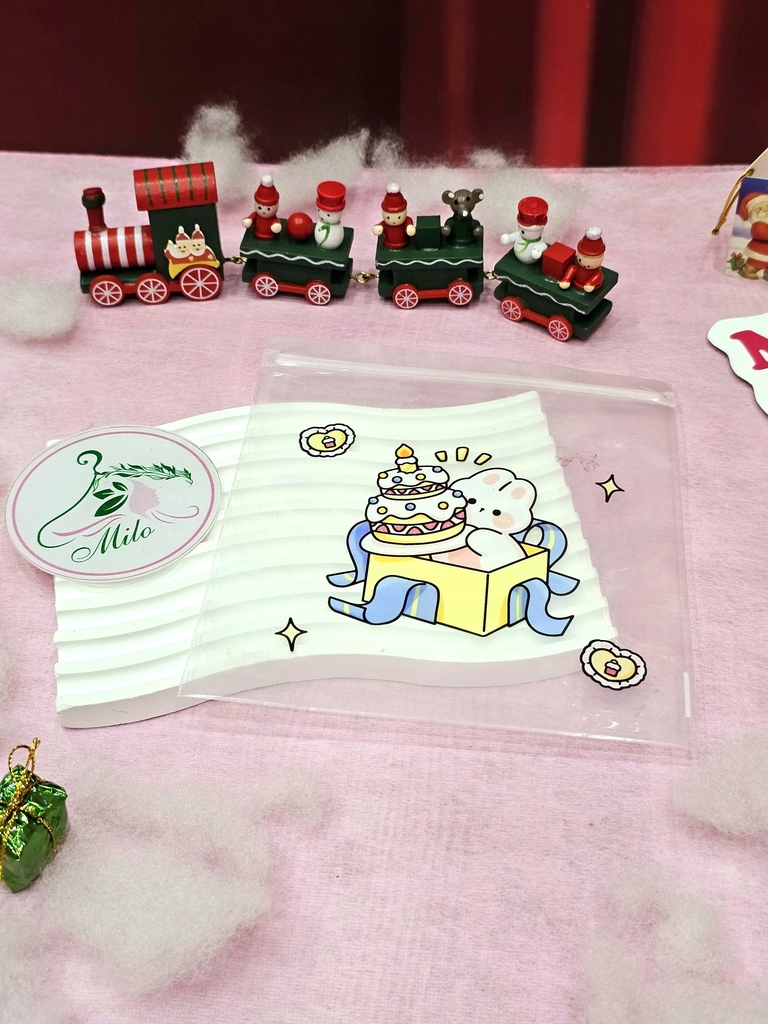 Túi zip dẻo PE bánh kem hoạt hình (15cm x 16cm)