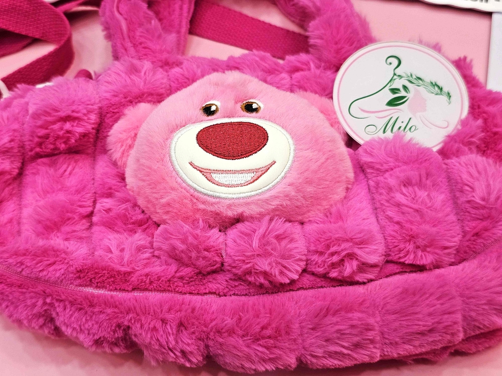 Túi xách lông mịn gấu dâu Lotso (đeo vai và đeo chéo)