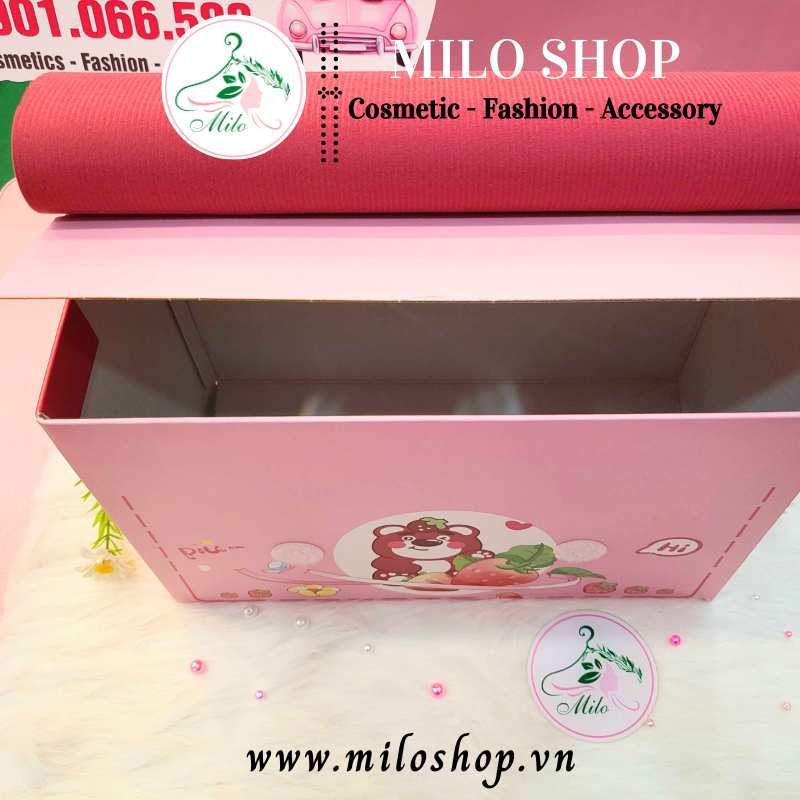 Hộp quà gấu dâu Happy every day (size 30cmx20cmx15cm)